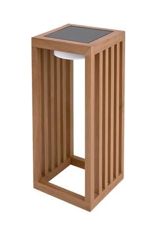 Lanterne solaire LED sans fil en teck massif Chennai - Beige