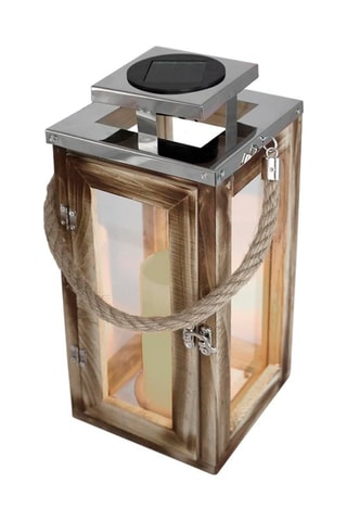 Lanterne solaire en bois Oacky - Naturel - 1 W