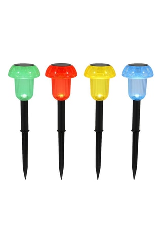 4 balises solaires Mushy - Multicolore