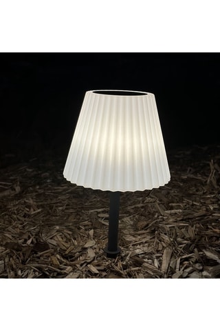Lampe de table solaire LED Lady spike bouffant - Blanc et noir