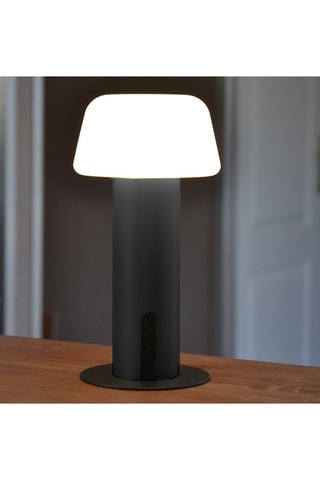 Lampe sur pied solaire LED Malo - Noir et blanc