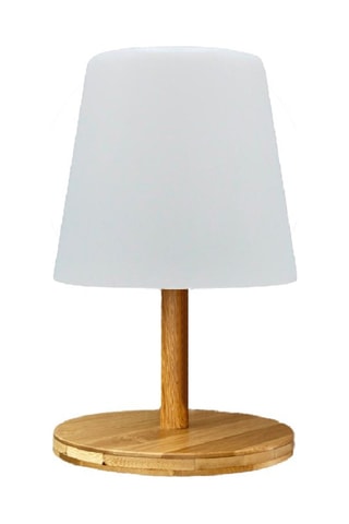 Lampe LED Standy Mini Wood Solar - Marron et blanc