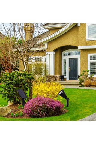 Double spot solaire 2-en-1 à piquer ou à fixer - Noir - 2 x 5 W