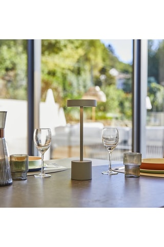 Lampe de table sans fil LED rechargeable Roby - Gris clair