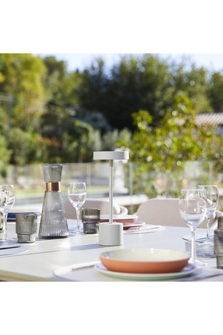 Lampe de table sans fil LED rechargeable Roby - Gris clair