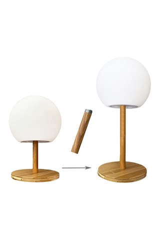 Lampe sans fil en bambou Luny - Blanc et naturel