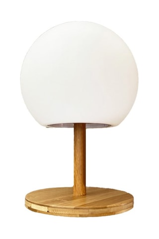 Lampe sans fil en bambou Luny - Blanc et naturel