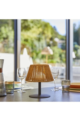 Lampe LED Standy mini raffy - Noir et marron