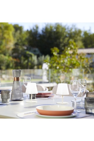 2 lampes de table sans fil LED Twins Bohème - Beige et crème