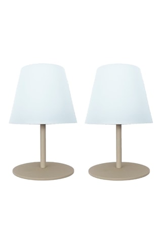 2 lampes de table sans fil LED Twins Bohème - Beige et crème