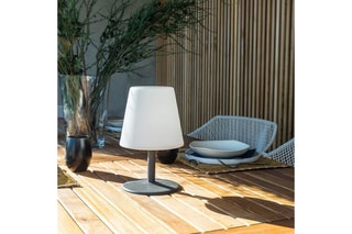 2 lampes LED extérieures standy mini rock - Blanc et noir