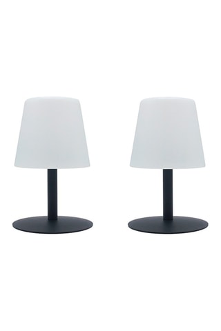 2 lampes LED extérieures standy mini rock - Blanc et noir