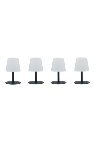 4 lampes LED extérieures standy mini rock - Blanc et noir