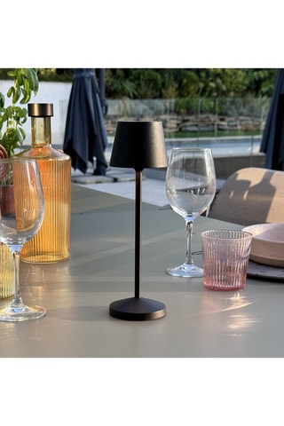 9 Lampes de table EMILY Noir + base de chargement