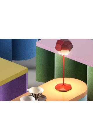 Lampe de table touch sans fil aluminium  STONE Rouge H33cm