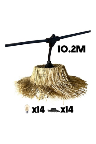 2 guirlandes d'extérieur 14 LED Tahiti - Blanc chaud - 10,2 m