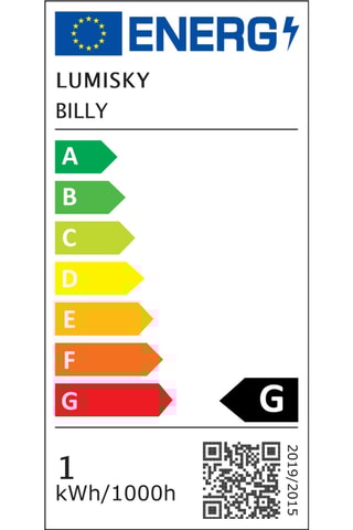 2 luminaires LED Billy - 0.54 W - Jaune - 8 h d'autonomie - Classe G