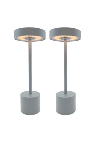 2 lampes à poser LED Roby - 2 W - Gris - 50 h d'autonomie - Classe E