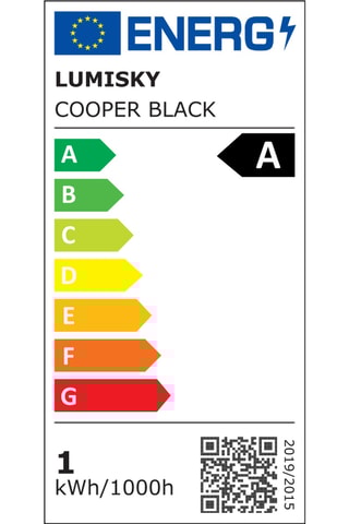 2 luminaires LED Cooper - 10 W - Noir - 8 à 12 h d'autonomie - Classe A