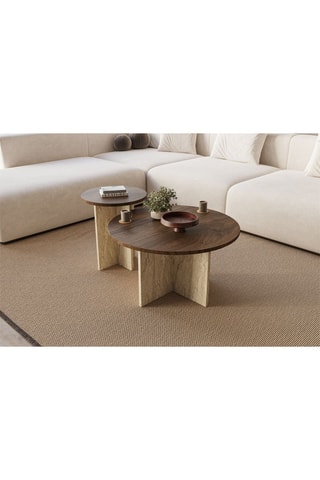 2 Tables basses rondes - 70 x 40 cm et 40 x 47 cm