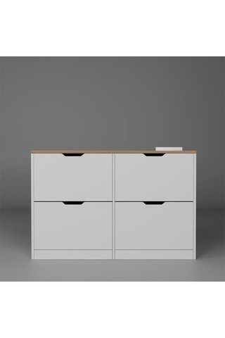 Meuble à chaussures 4 abattants Duru - 120,5 x 79,2 x 30 cm