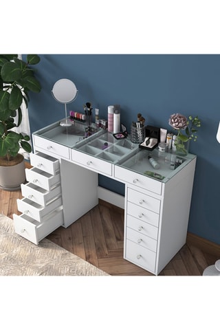 Coiffeuse 13 tiroirs - 120 x 79,8 x 44,5 cm