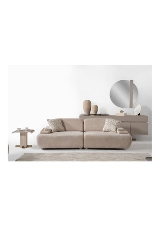 Canapé en charme - Beige - 3 places - En tissu bouclette