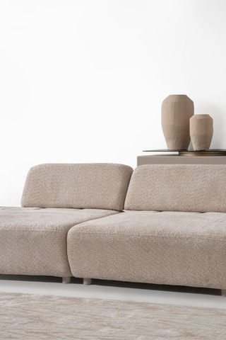 Canapé en charme - Beige - 3 places - En tissu bouclette