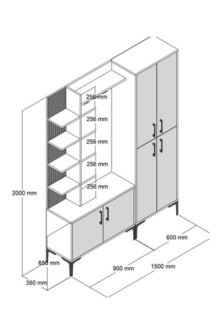 Meuble d'entrée - 150 x 35 x 200 cm