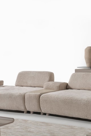 Canapé en charme - Beige - 4 places - En tissu bouclette