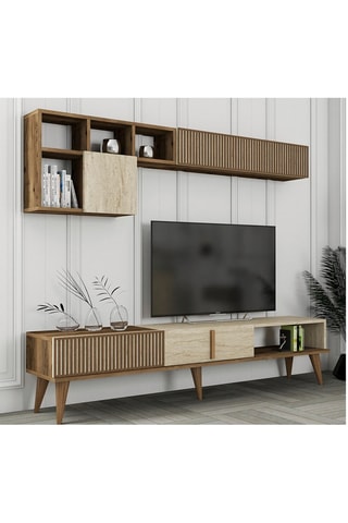 Meuble TV 2 abattants Milan - 180 x 40 x 35 cm