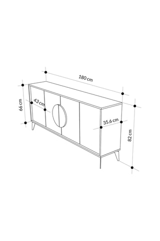 Console 4 portes - 180 x 43 x 82 cm