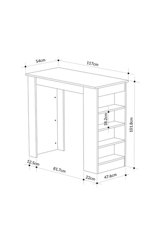 Table haute à manger - 117 x 54 x 101,8 cm