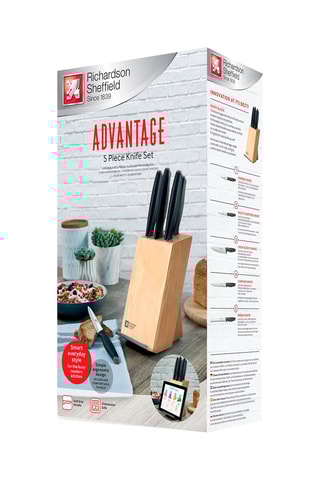 Bloco de 5 facas em aço inoxidável 13/10 Advantage