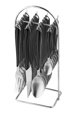 Faqueiro em aço inoxidável Solstice Noir - 24 peças