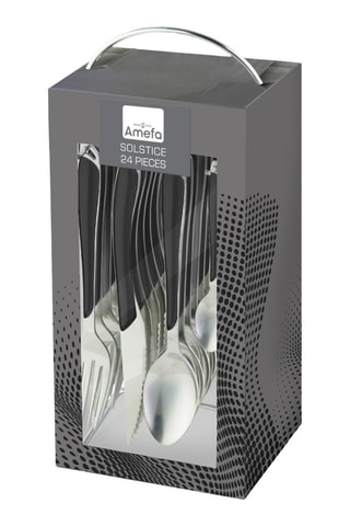 Faqueiro em aço inoxidável Solstice Noir - 24 peças