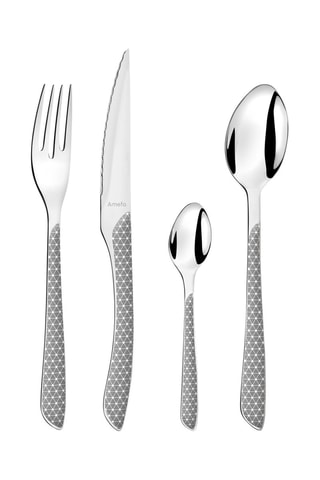 Faqueiro de aço inoxidável Solstice Gris & Blanc - 24 peças