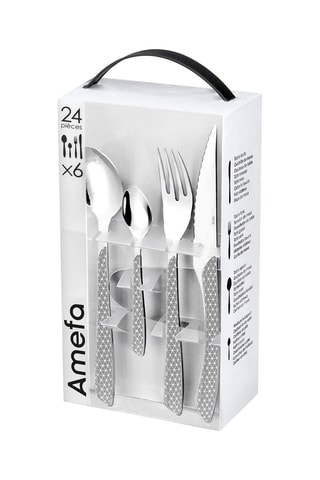 Faqueiro de aço inoxidável Solstice Gris & Blanc - 24 peças