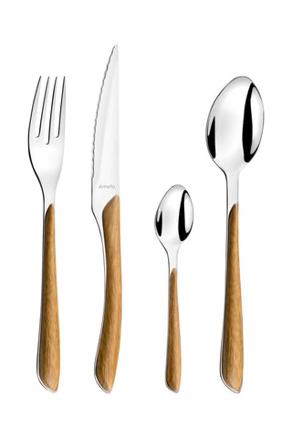 Faqueiro em aço inoxidável Solstice Bois Clair - 24 peças