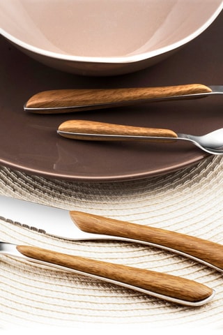 Faqueiro em aço inoxidável Solstice Bois Clair - 24 peças