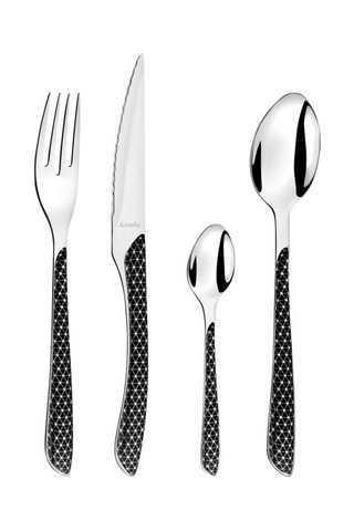 Faqueiro de aço inoxidável Solstice Noir & Blanc - 24 peças