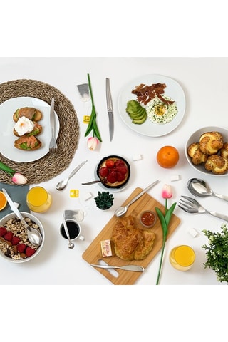 6 colheres de gelado e mazagran de aço inoxidável Jet Satin