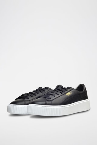 Sneakers en cuir verni Platform Core - Noir