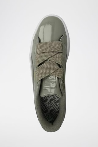 Baskets en cuir Heart Patent - Vert olive