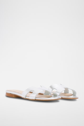 Leren Muiltjes Annetta - Zilverkleurig