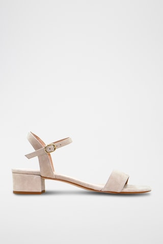 Nubuck Sandalen met Hak Elle - Beige