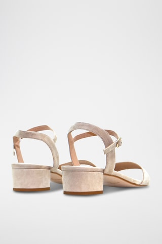 Nubuck Sandalen met Hak Elle - Beige