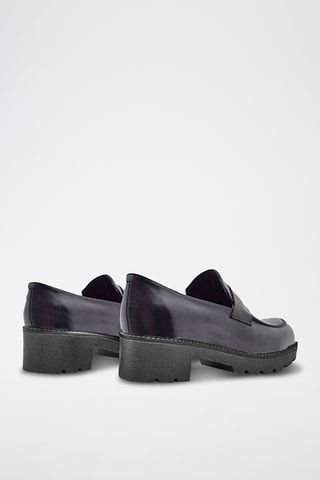 Splitleren Mocassins met Hak - Zwart