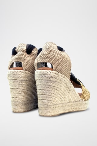 Leren Sandalen met Sleehak Vega - Zwart