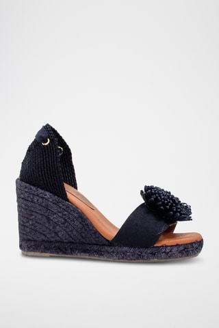 Leren Sandalen met Sleehak - Zwart